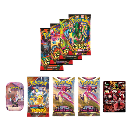 Pokémon TCG: Delta Reign 4-Pack Tin + Luffy Bundle